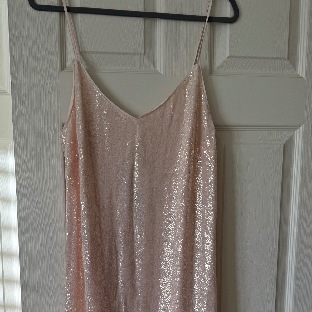 blush pink sequin dress